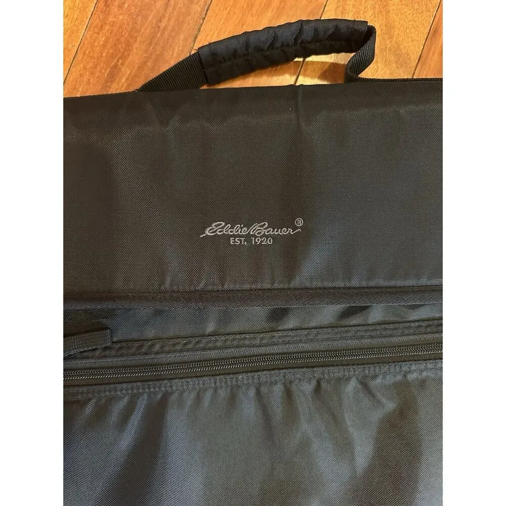 Eddie Bauer Messenger Bag Black Laptop Computer Briefcase Padded Travel Work